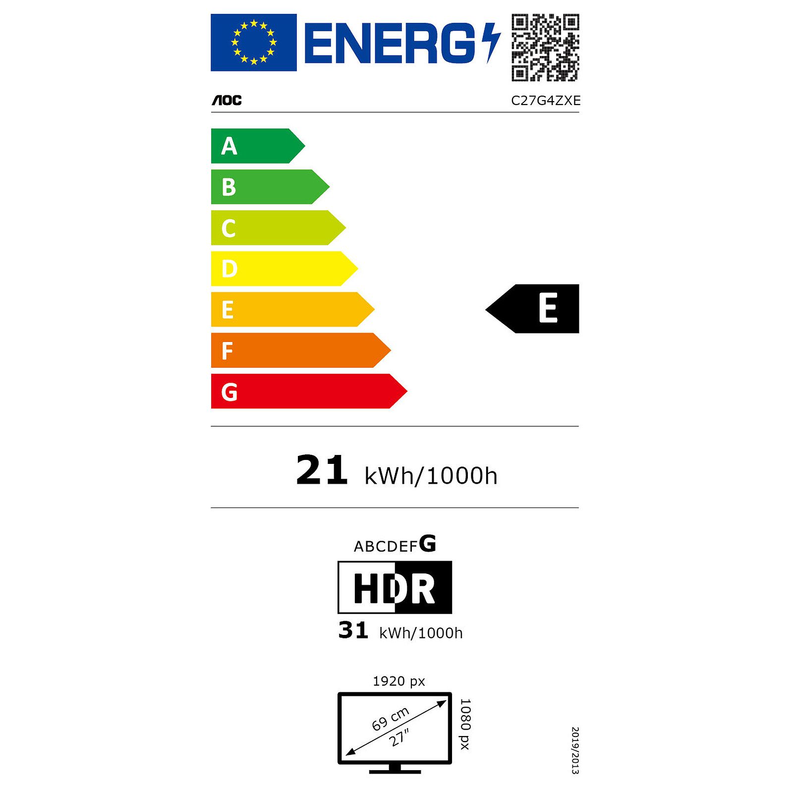 AOC 27″ LED – C27G4ZXE 5 écran pc AOC 27 pouces
