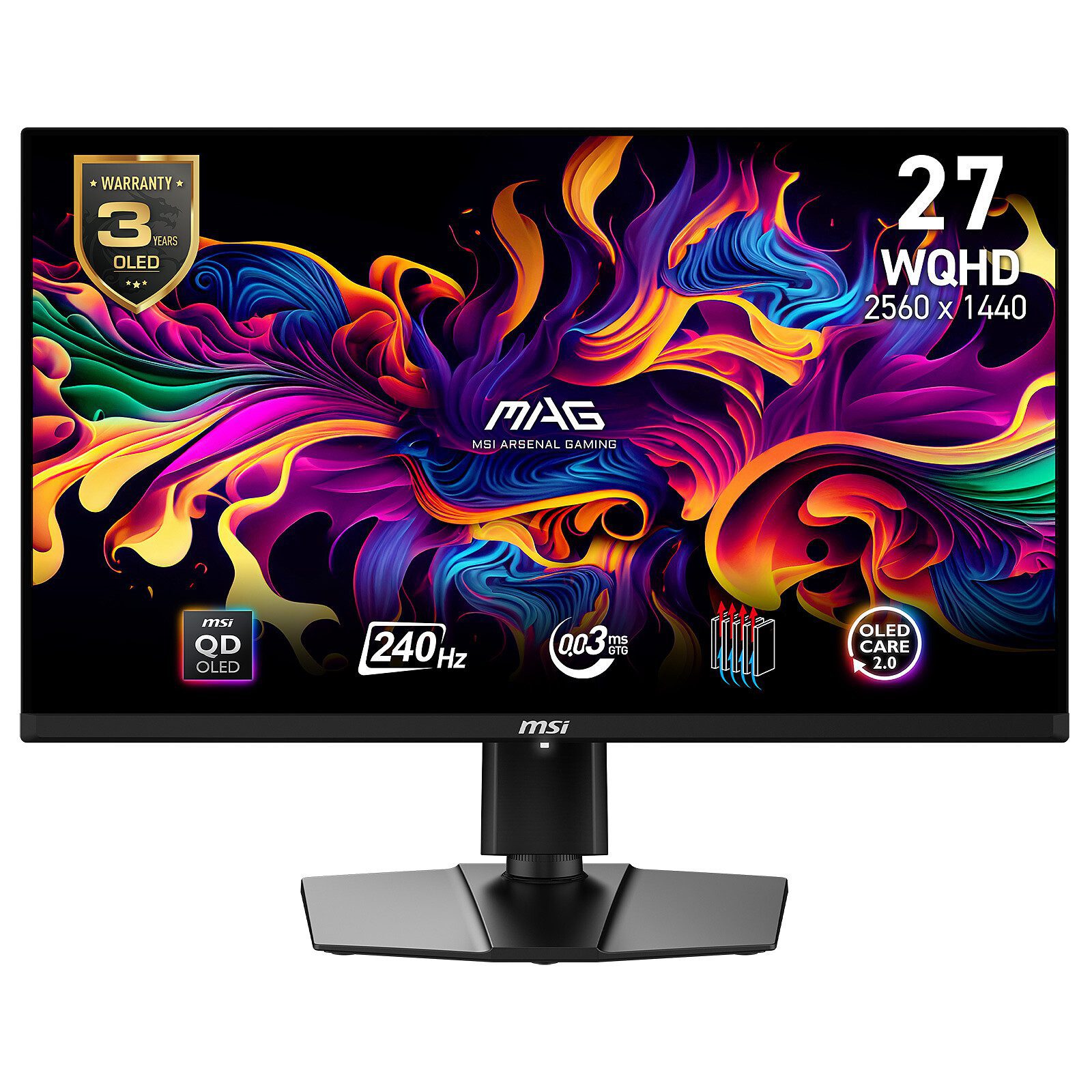 MSI 26.5" LED - MAG 271QPX QD-OLED E2 1 écran pc MSI 26.5 pouces