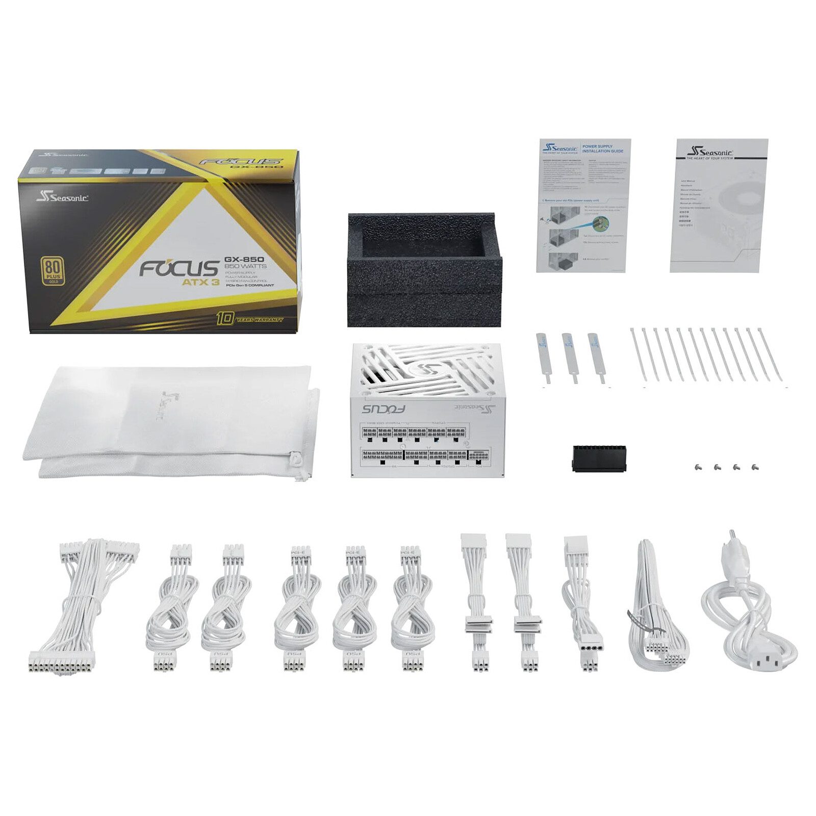 Seasonic FOCUS GX-850 ATX 3 (2024) – Blanc 5 Alimentation PC Seasonic 850 W 80 PLUS Gold