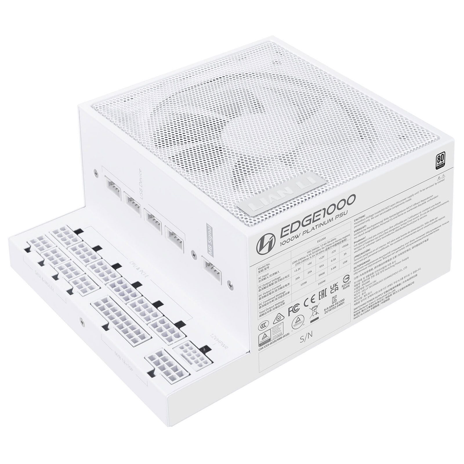 Lian Li Edge 1000W 80PLUS Platinum – Blanc 4 Alimentation PC Lian Li 1000 W