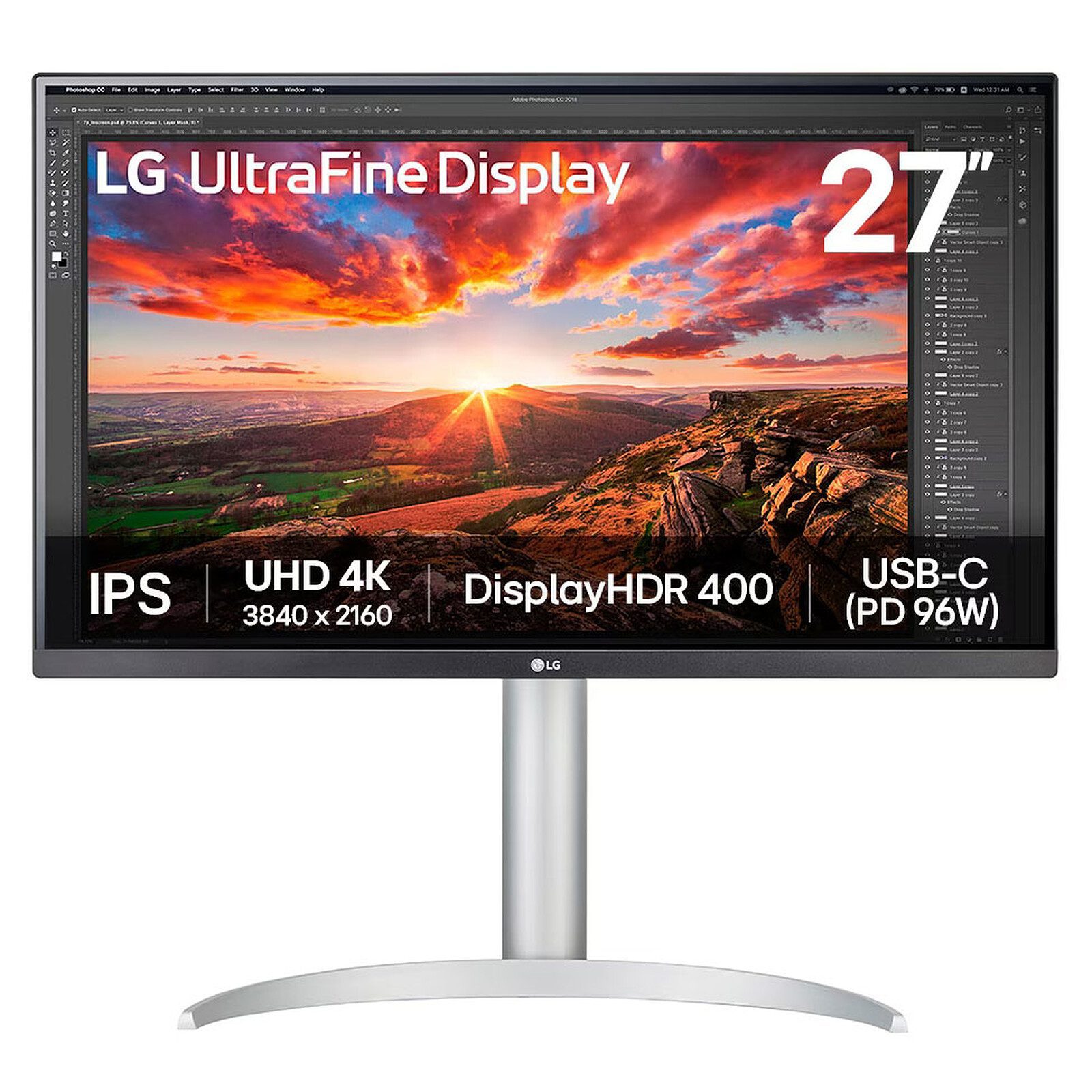LG 27" LED UltraFine 27UP850K-W 1 écran pc LG 27 pouces
