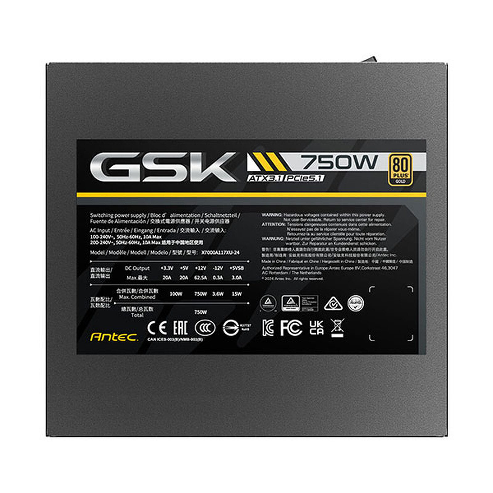 Antec GSK 750 5 Alimentation PC Antec 750 W 80 PLUS Gold