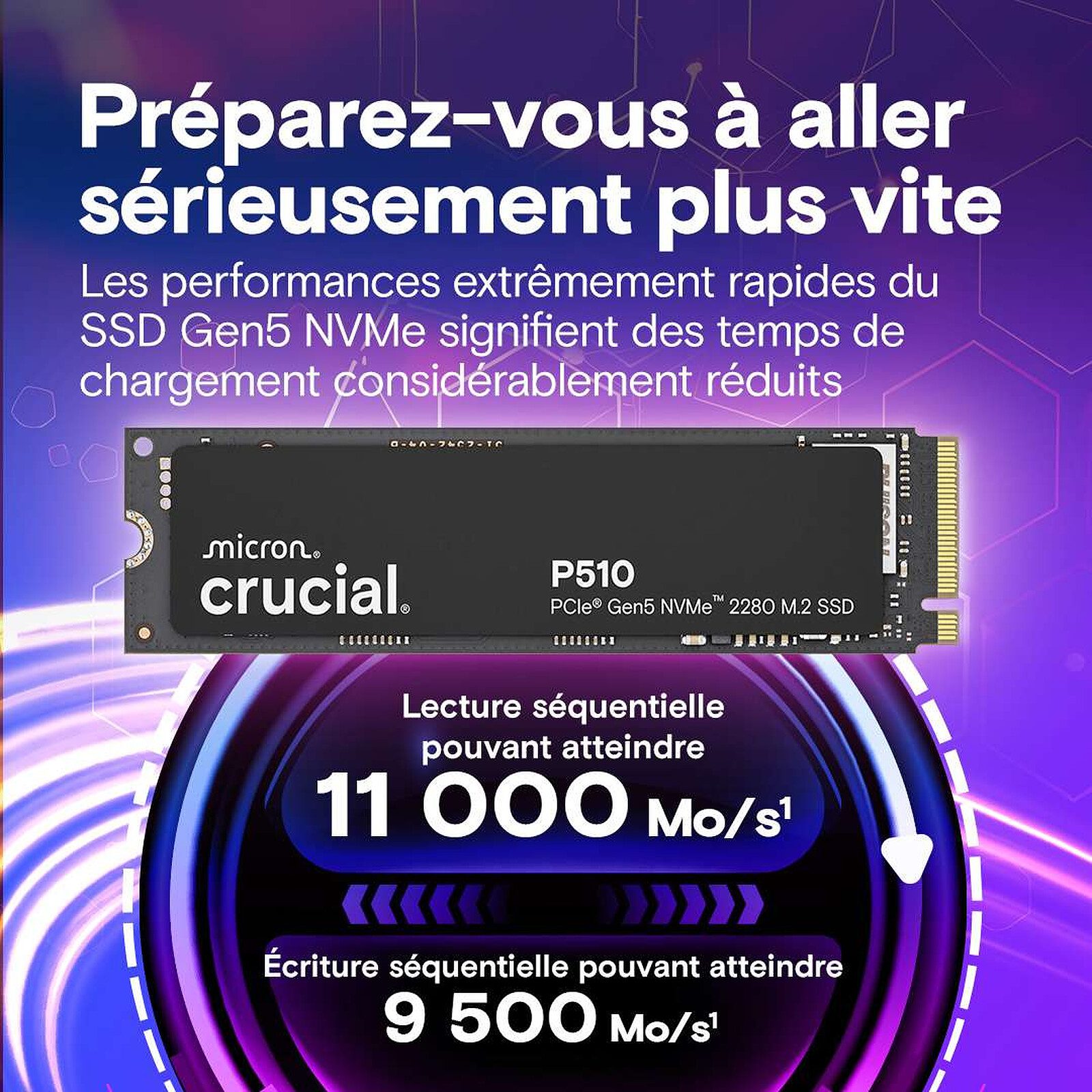 Crucial P510 1 To 2280 2 disque dur ssd Crucial