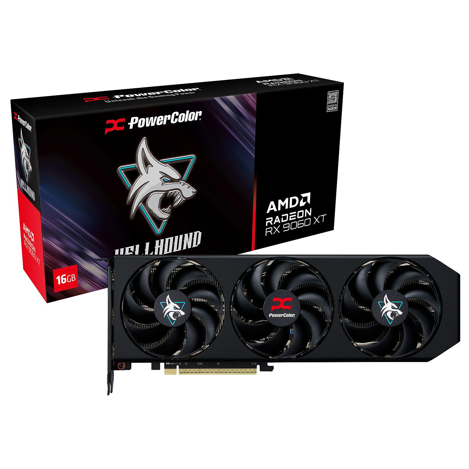 PowerColor Hellhound AMD Radeon RX 9060 XT 16GB OC 1 PowerColor AMD Radeon RX 9060 XT