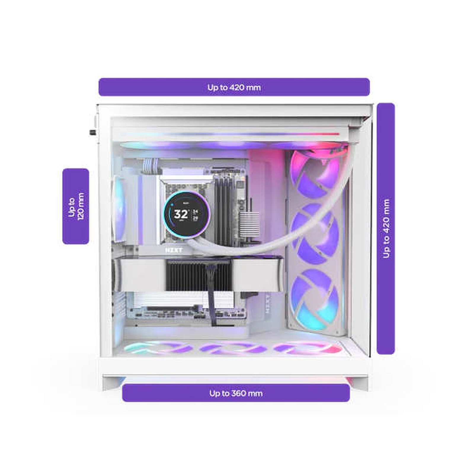 NZXT H9 Flow RGB Blanc (2025) 3 tour pc NZXT