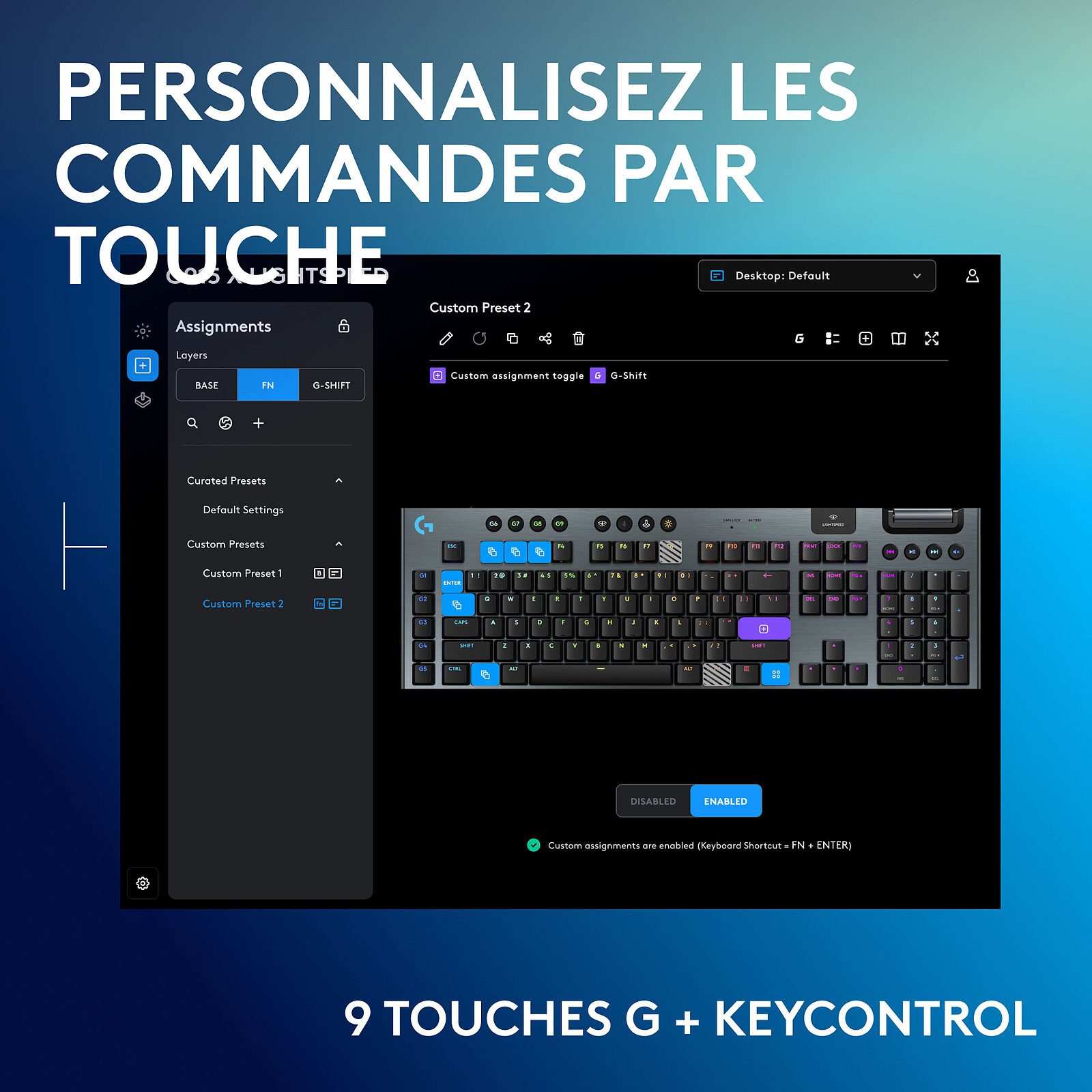 Logitech G G915X Lightspeed Noir (Clicky Version) 4 clavier Logitech G Mécanique