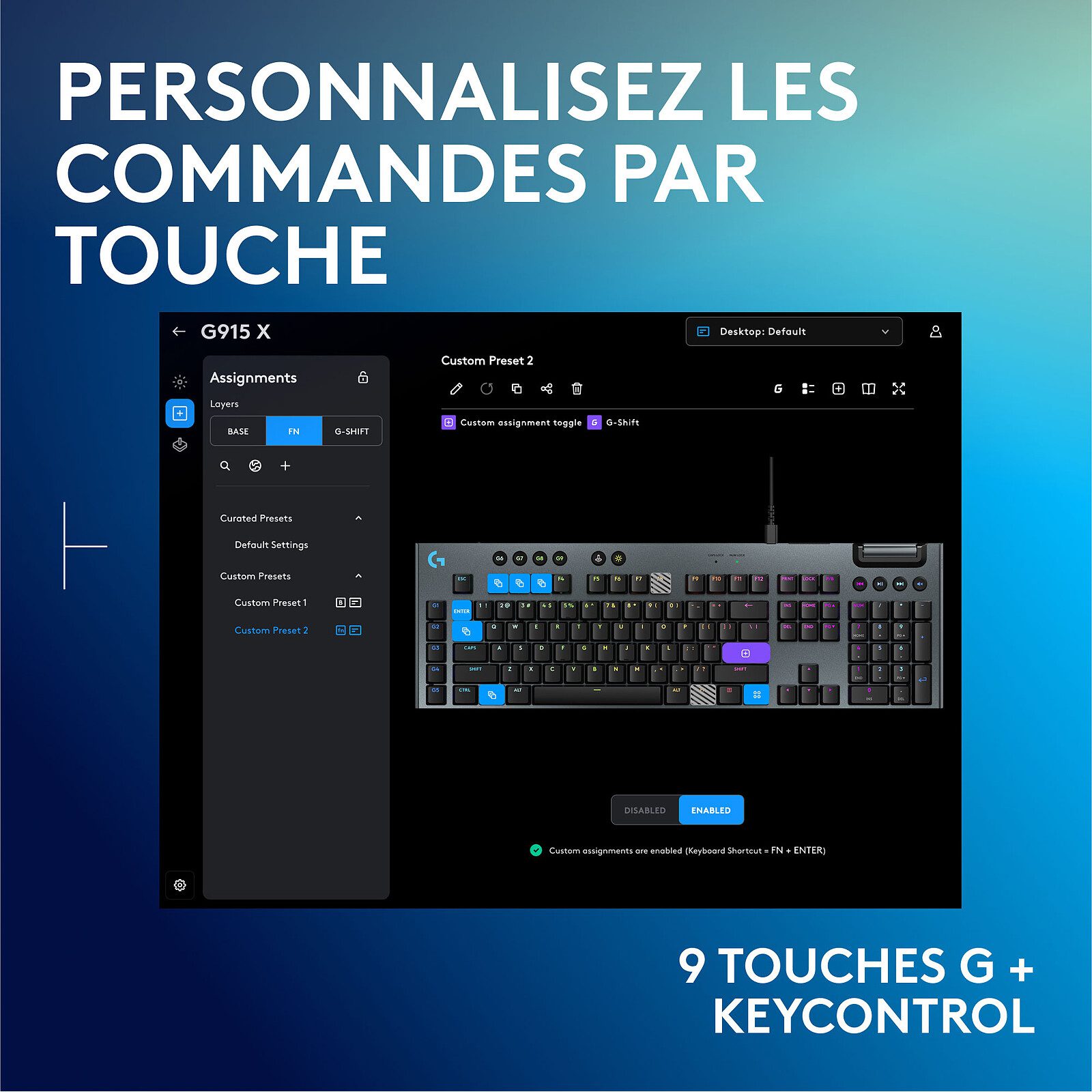 Logitech G G915X Noir (Tactile Version) 4 clavier Logitech G Mécanique
