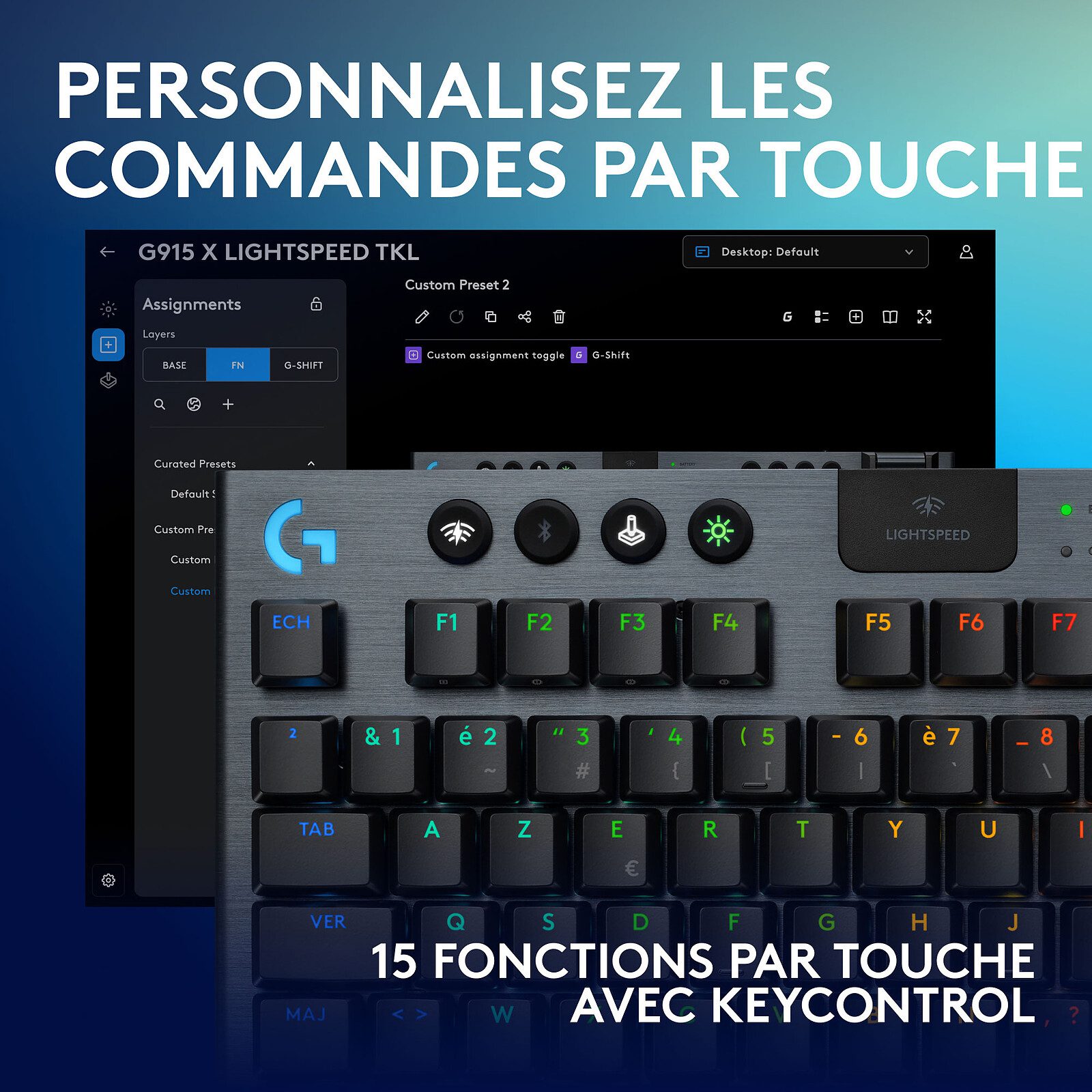 Logitech G G915X TKL Lightspeed Noir (Linear Version) 4 clavier Logitech G Mécanique