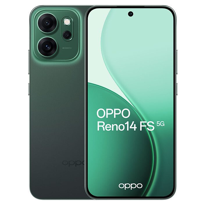 OPPO Reno14 FS 5G Vert Emeraude (12 Go / 512 Go) 1 Pc portable OPPO