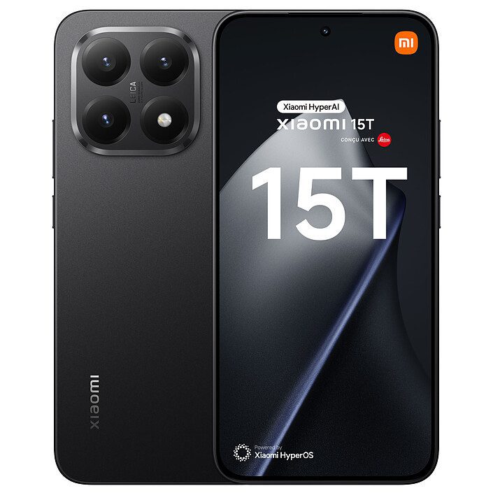 Xiaomi 15T Conçu avec Leica Noir (12 Go / 256 Go) 1 Pc portable Xiaomi