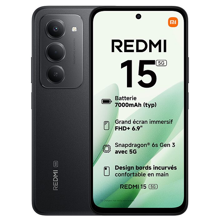 Xiaomi Redmi 15 5G Noir (8 Go / 256 Go) 1 Pc portable Xiaomi
