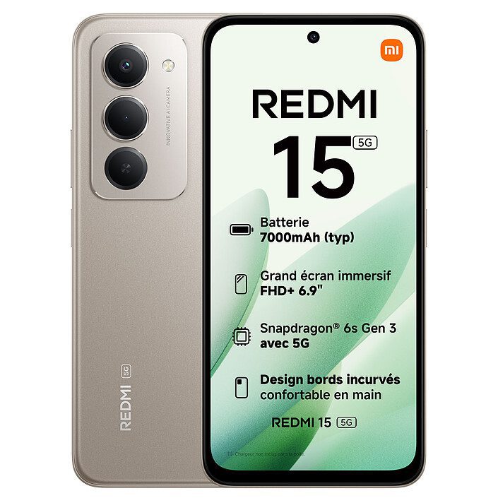 Xiaomi Redmi 15 5G Gris (8 Go / 256 Go) 1 Pc portable Xiaomi
