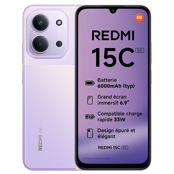 Xiaomi Redmi 15C 5G Violet (4 Go / 128 Go) 1 Pc portable Xiaomi