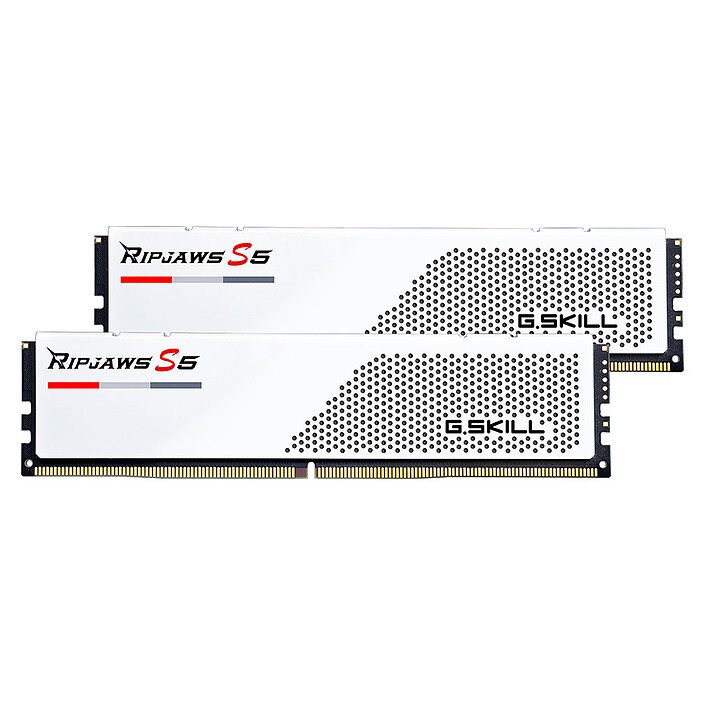 G.Skill RipJaws S5 Low Profile 64 Go (2 x 32 Go) DDR5 6000 MHz CL28 - Blanc 1 RAM G.Skill DDR5 6000 MHz 64 Go