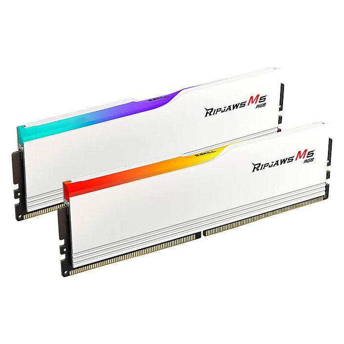 G.Skill Ripjaws M5 RGB 64 Go (2 x 32 Go) DDR5 6000 MHz CL28 - Blanc 1 RAM G.Skill DDR5 6000 MHz 64 Go