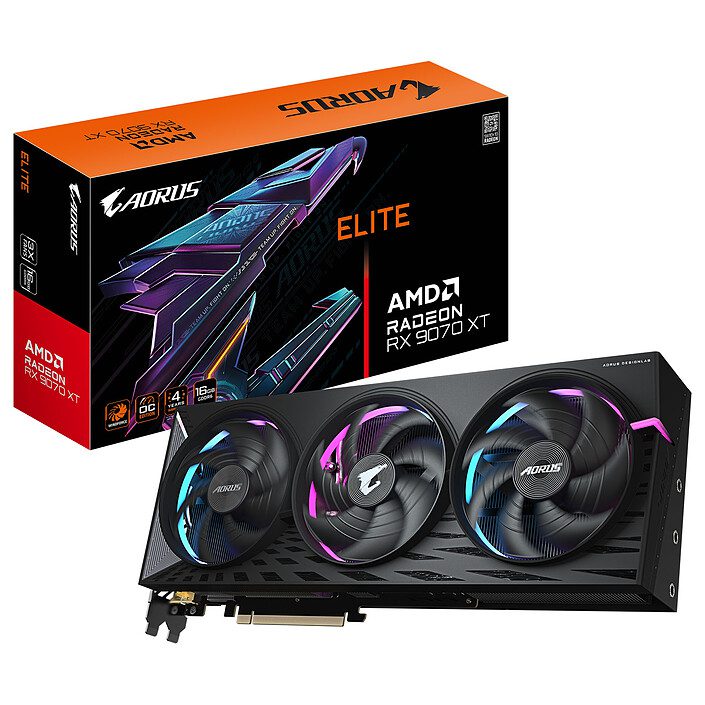 Gigabyte AORUS Radeon RX 9070 XT ELITE 16G 1 Gigabyte AMD Radeon RX 9070 XT