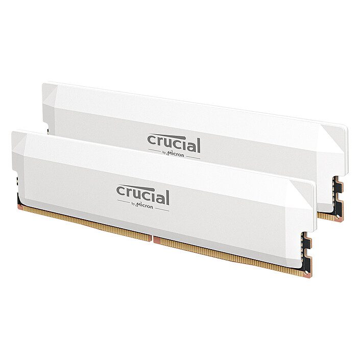 Crucial Pro DDR5 Overclocking 32 Go (2 x 16 Go) 6000 MHz CL36 Blanc 1 RAM Crucial DDR5 6000 MHz 32 Go