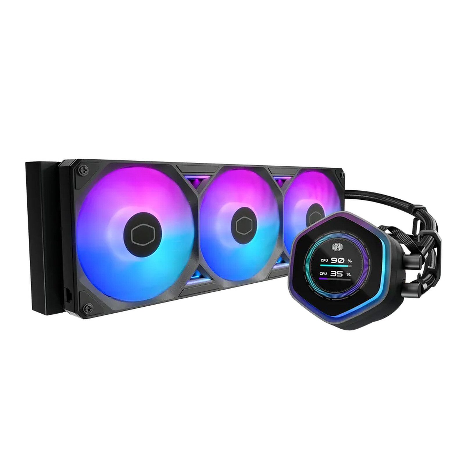 Cooler Master MasterLiquid 360 Atmos II LCD ARGB Noir 1 Cooler Master watercooling Radiateur 360 mm