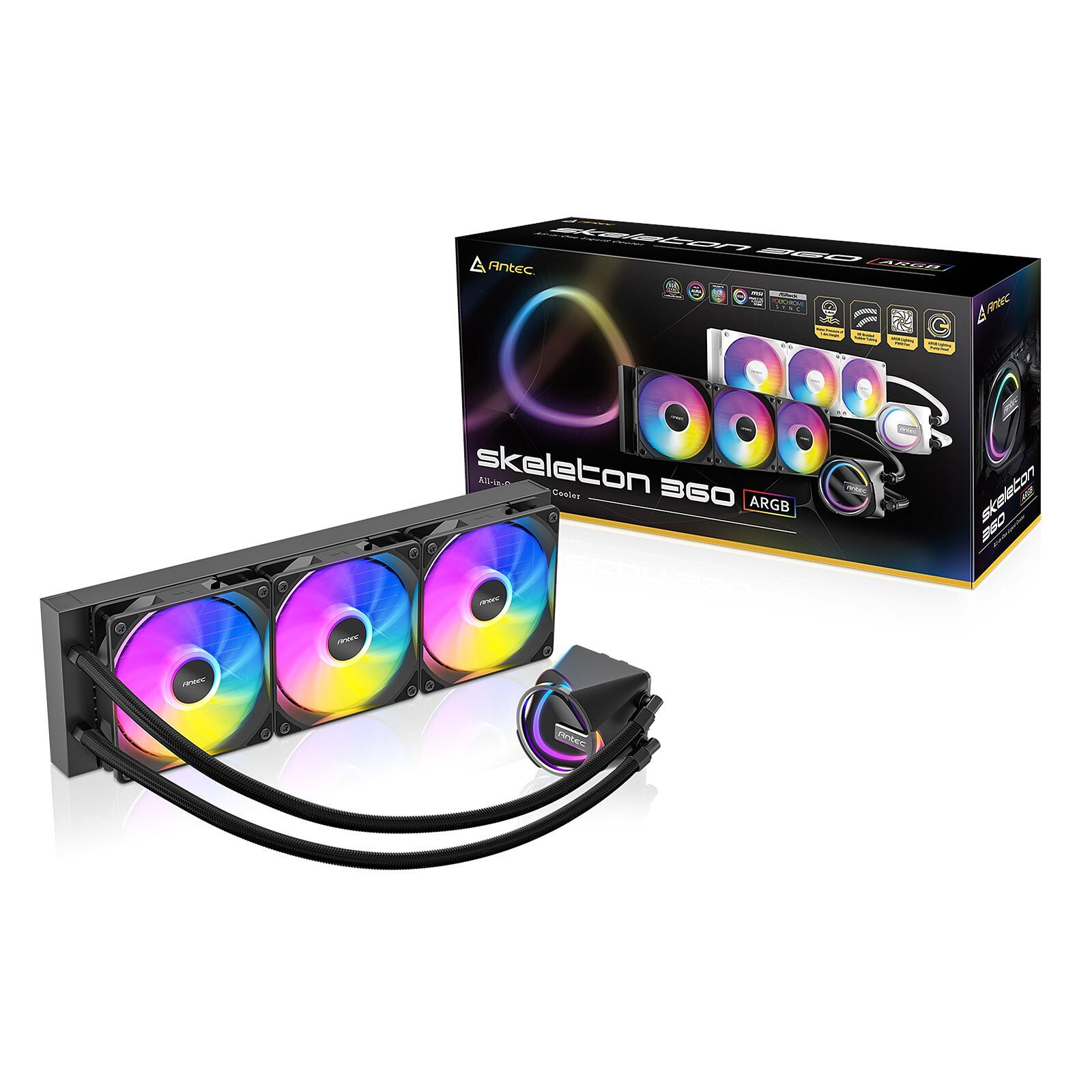 Antec Squeleton 360 ARGB Noir 5 Antec watercooling Radiateur 360 mm