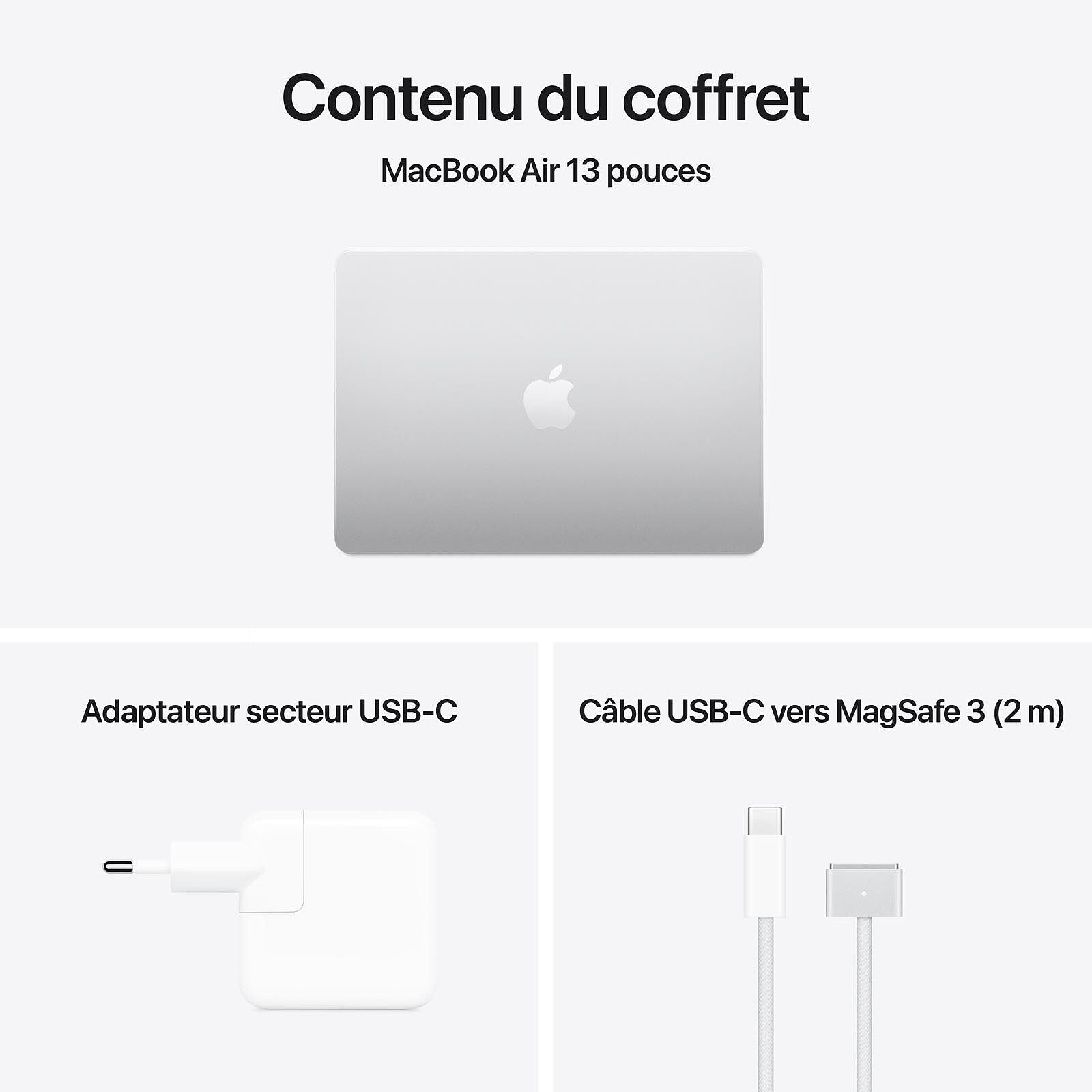 Apple MacBook Air M4 13 pouces (2025) Argent 16Go/256 Go (MW0W3FN/A) 5 laptop Apple 16 Go