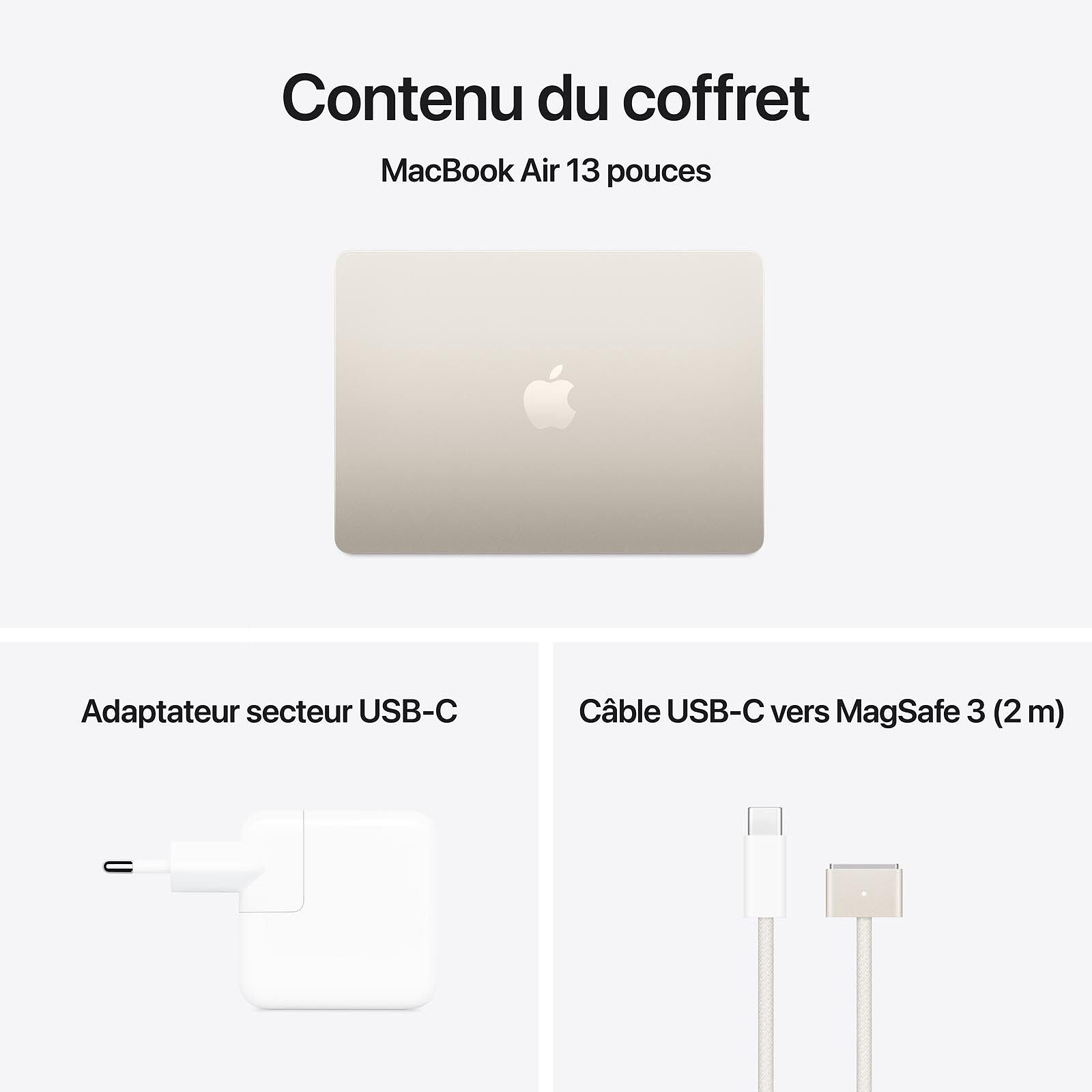 Apple MacBook Air M4 13 pouces (2025) Lumière stellaire 16Go/512 Go (MW103FN/A) 5 laptop Apple 16 Go