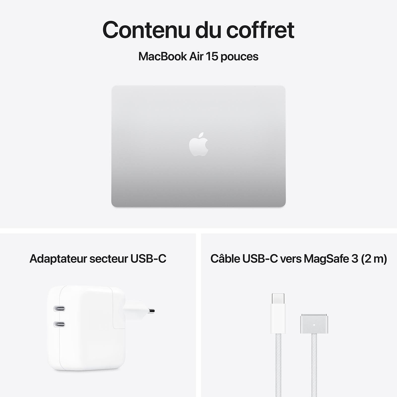 Apple MacBook Air M4 15 pouces (2025) Argent 16Go/512 Go (MW1H3FN/A) 5 laptop Apple 16 Go