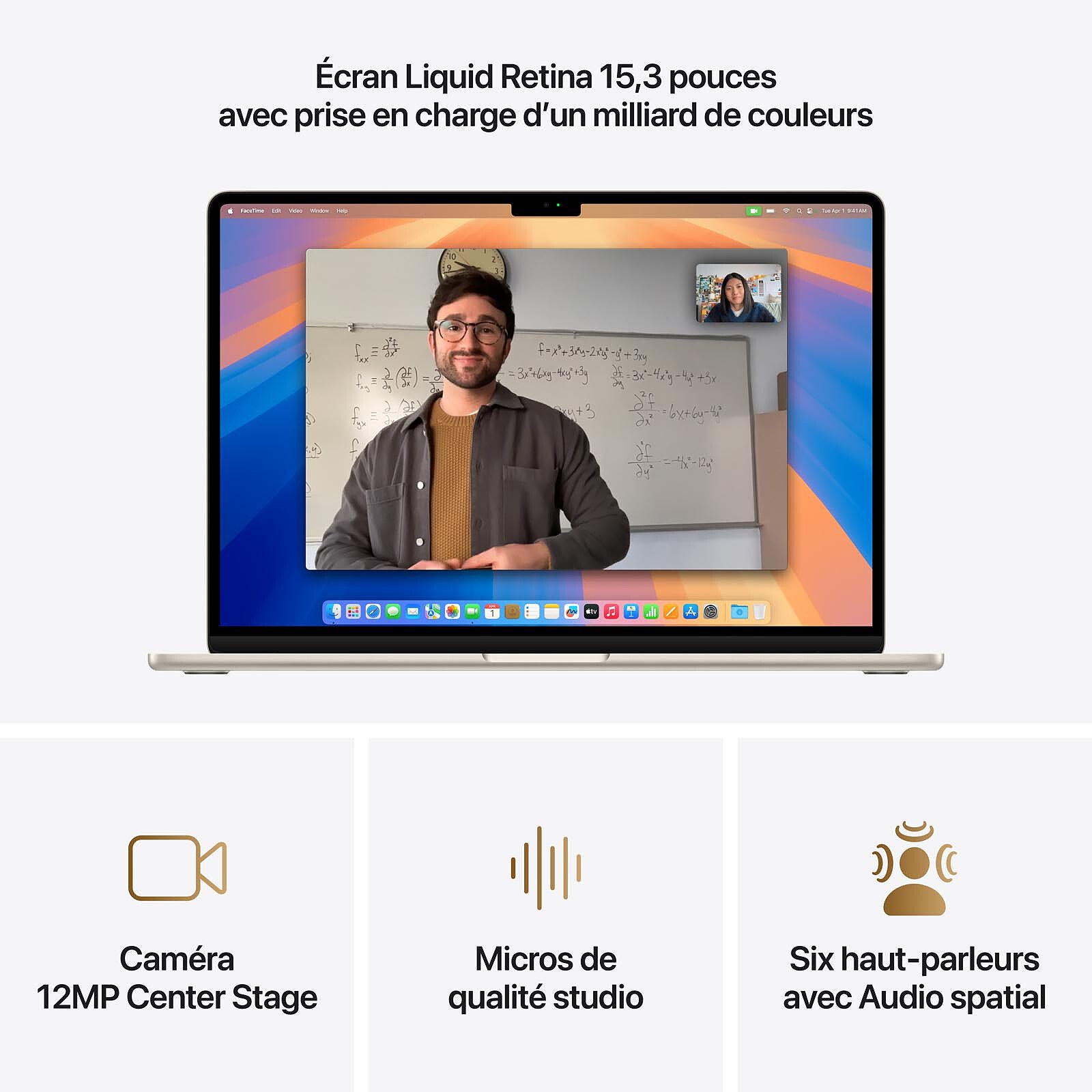 Apple MacBook Air M4 15 pouces (2025) Lumière stellaire 16Go/256 Go (MW1J3FN/A) 3 laptop gamer Apple