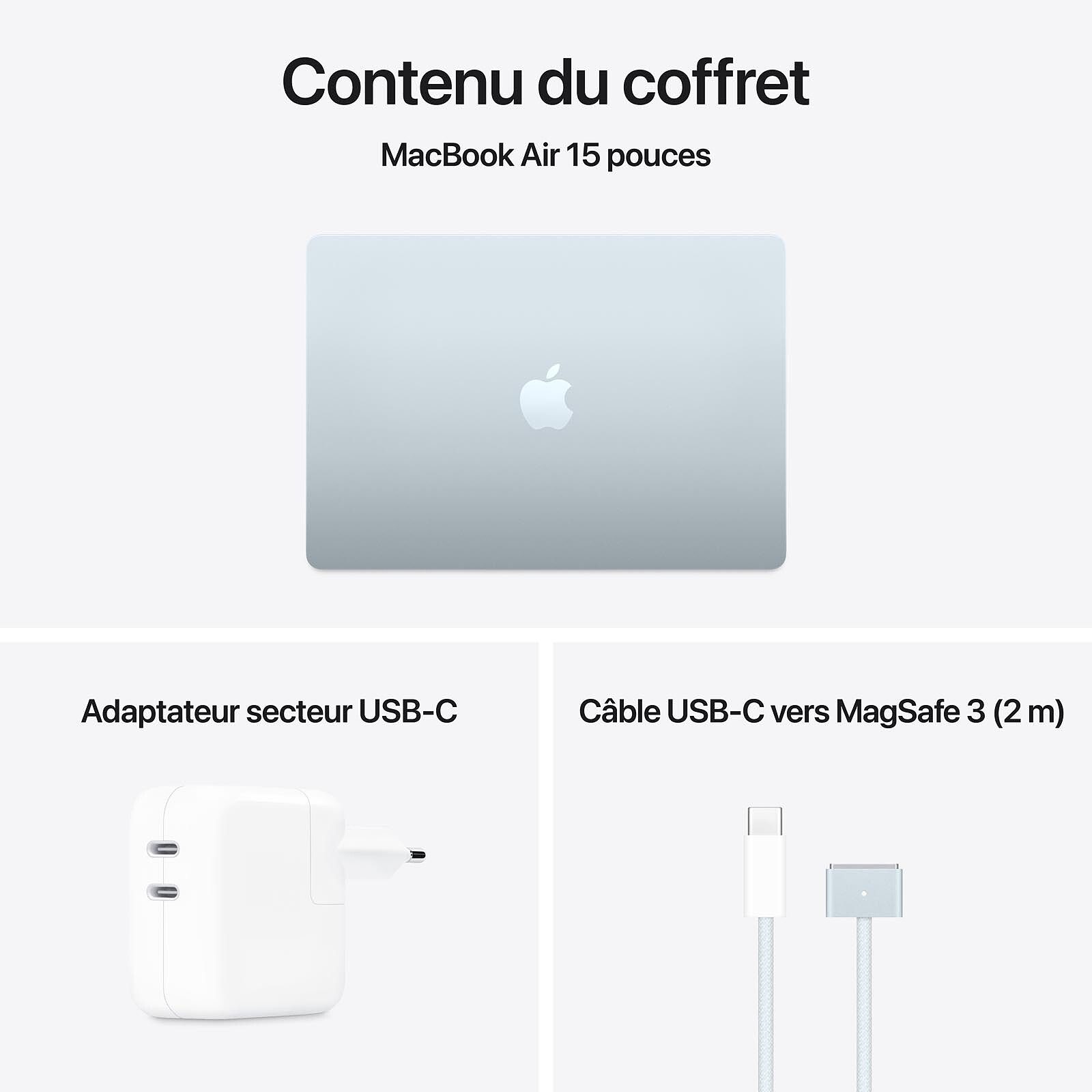 Apple MacBook Air M4 15 pouces (2025) Bleu ciel 16Go/256 Go (MC7A4FN/A) 5 laptop Apple 16 Go
