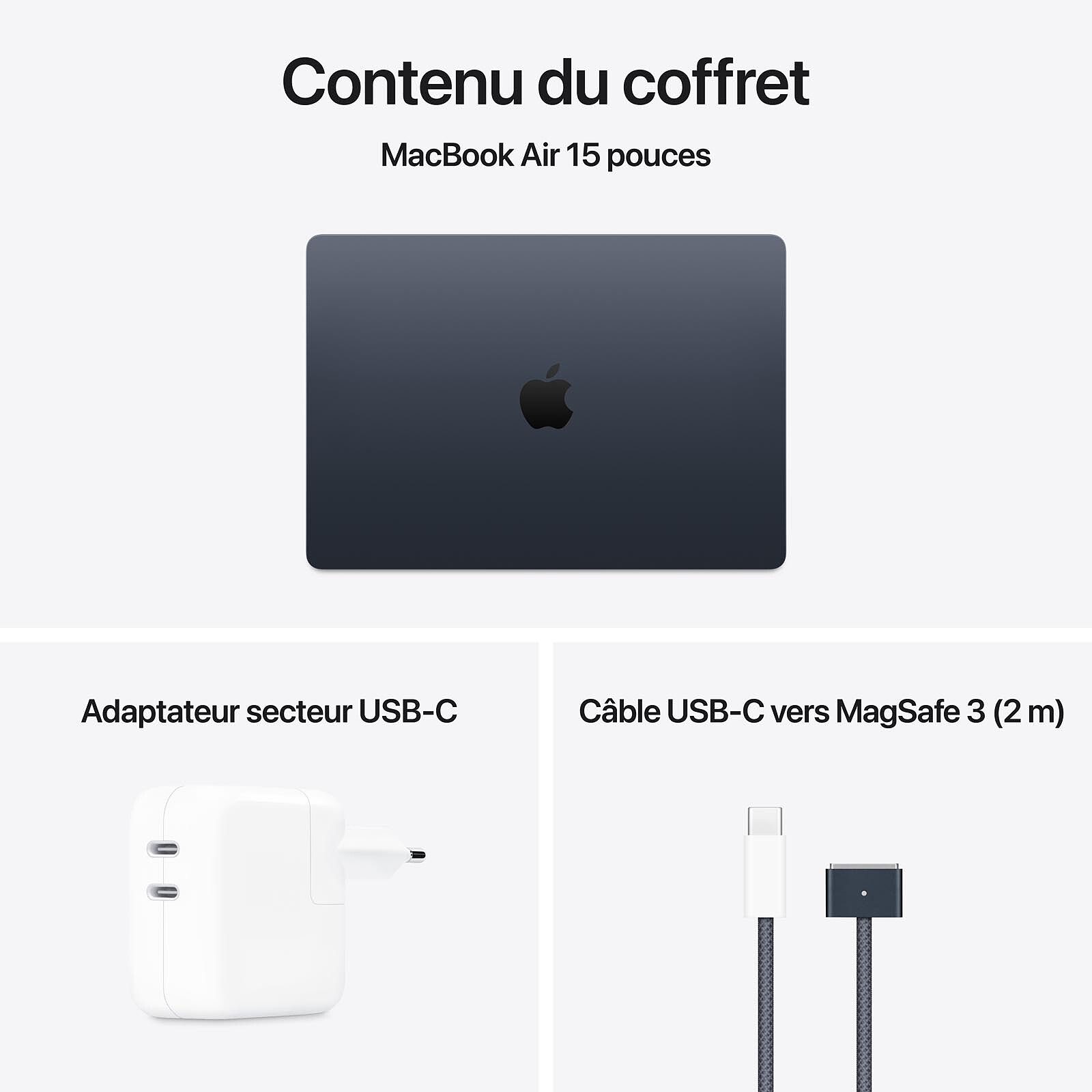 Apple MacBook Air M4 15 pouces (2025) Minuit 16Go/512 Go (MW1M3FN/A) 5 laptop Apple 16 Go