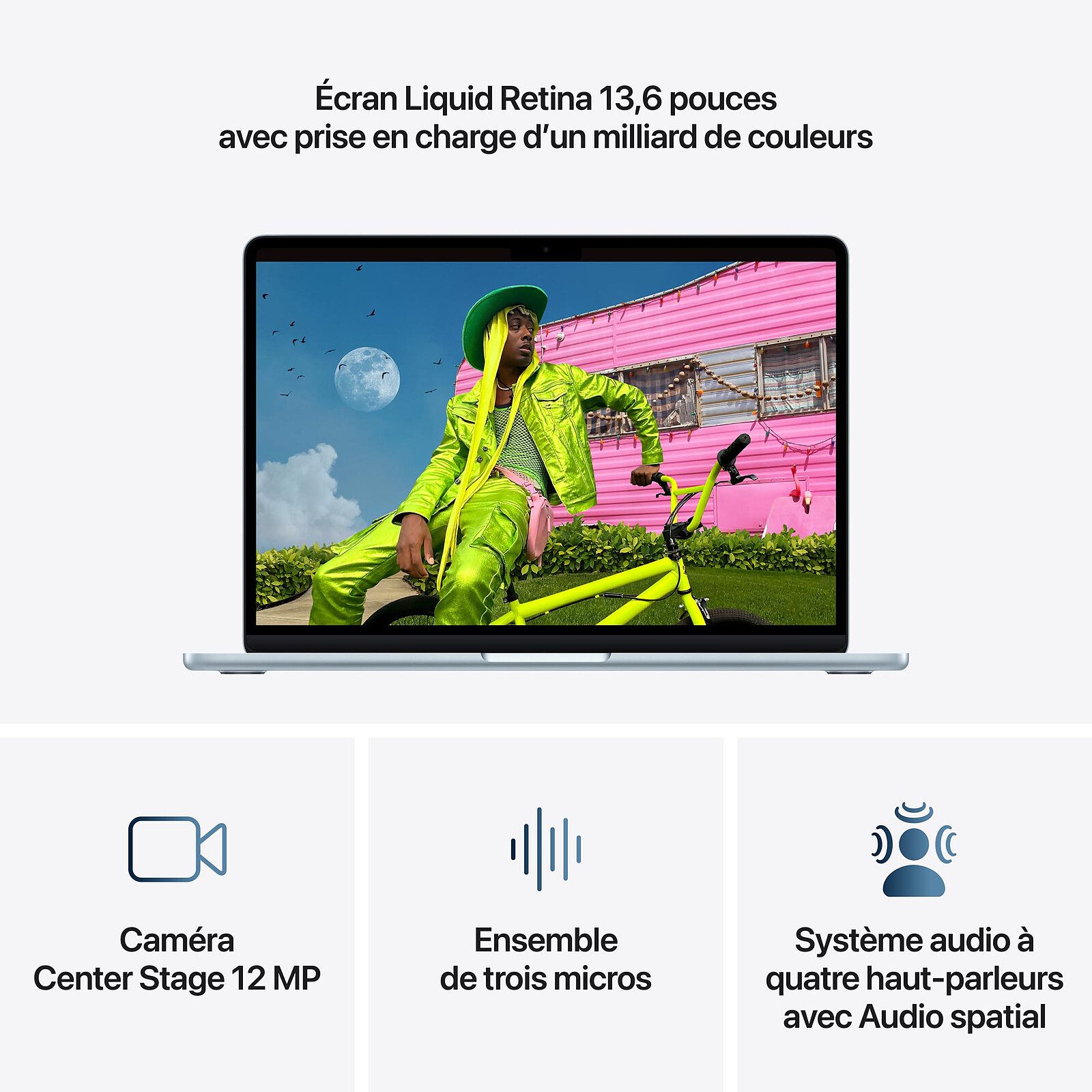Apple MacBook Air M5 13 pouces (2026) Bleu Ciel 16 Go/1 To (MDHJ4FN/A) 3 laptop gamer Apple
