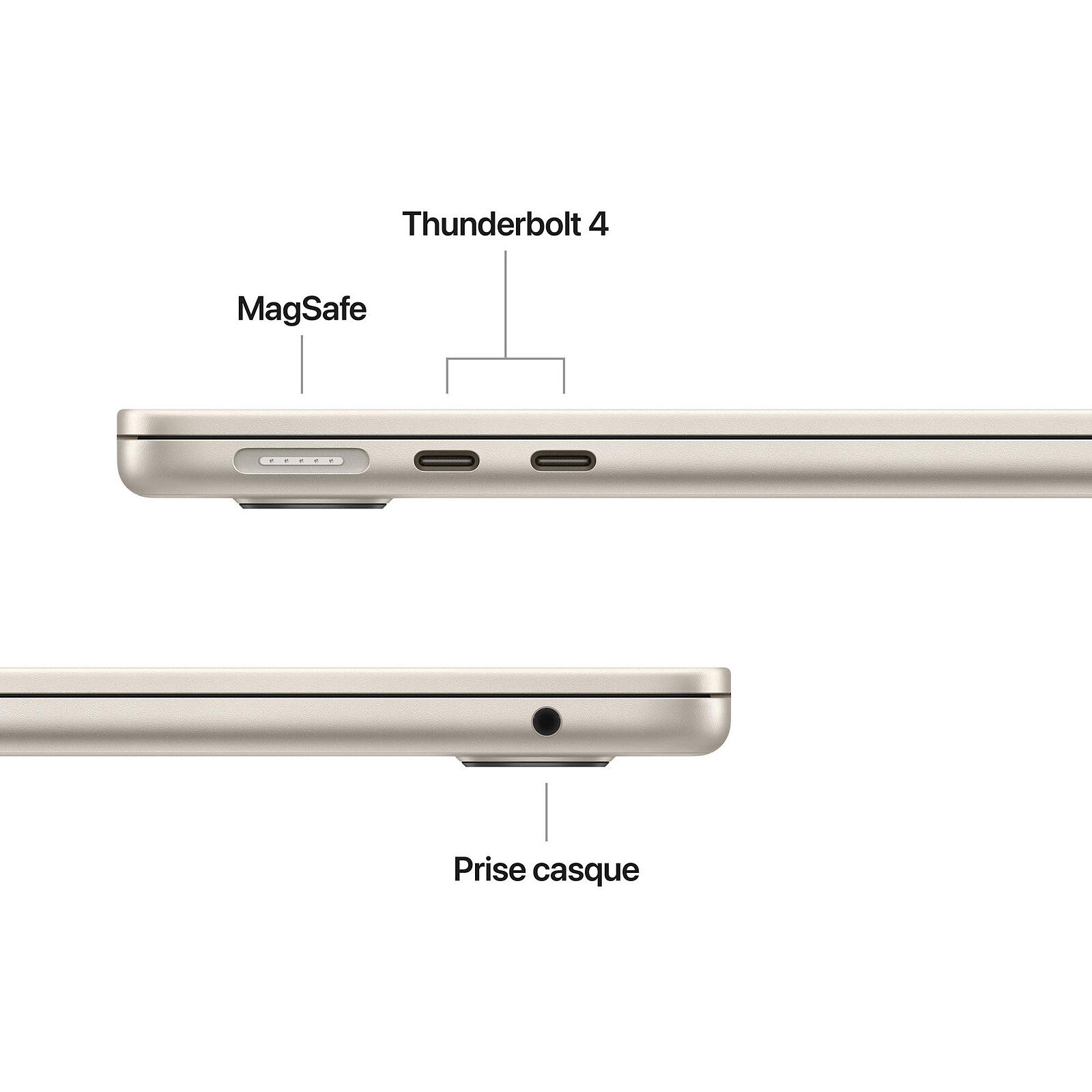 Apple MacBook Air M5 13 pouces (2026) Lumière Stellaire 16 Go/512 Go (MDHA4FN/A) 4 pc portable gamer Apple
