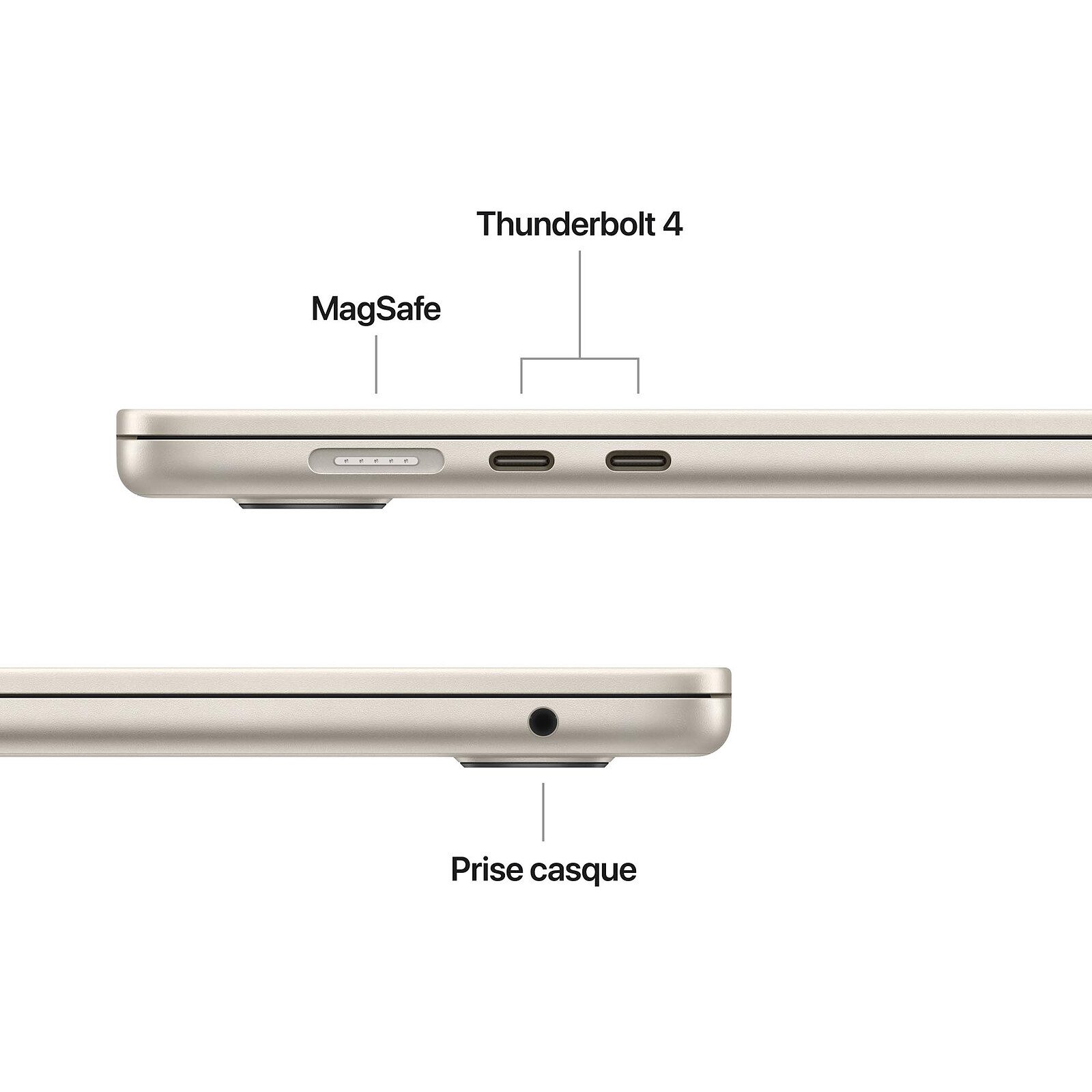 Apple MacBook Air M5 15 pouces (2026) Lumière Stellaire 16 Go/512 Go (MDVD4FN/A) 4 pc portable gamer Apple