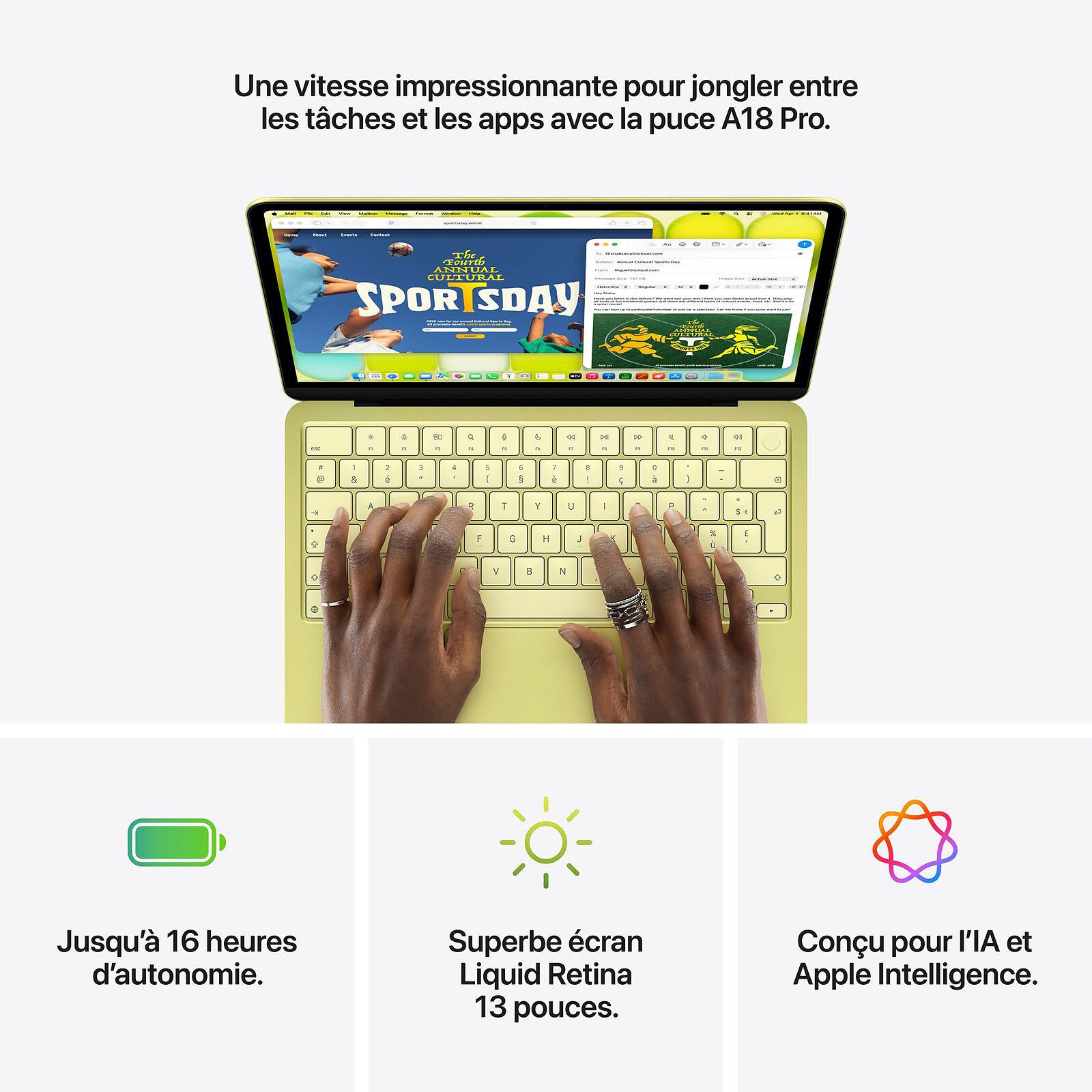 Apple MacBook Neo avec Touch ID (2026) Argent 8 Go/512 Go (MHFC4FN/A) 4 pc portable gamer Apple